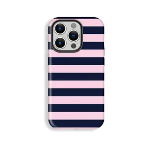 Trendy Drop Resistant Phone Case with Pink and Purple Stripe Pattern, Cool Protective Case, Gift for Him or Her, Shockproof, Double Shell Anti-drop, Wear Resistant, Phone Case Suitable for Iphone 11/12/13/14/15/16/17 Pro Promax Plus Air