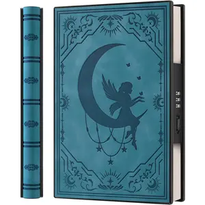 Diary with Lock, Hardcover(14.8 cm x 21 cm) Leather Lock Journal for Women Girls, Built-in Lock, 180? Lay Flat, Tree of Life Embossed Cover, 100 Gsm Thick Paper - Teal