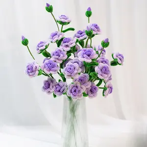 Fuzzy Pipe Cleaner Chenille Stems DIY Craft Supplies for Gradient Purple Rose Flower Branches