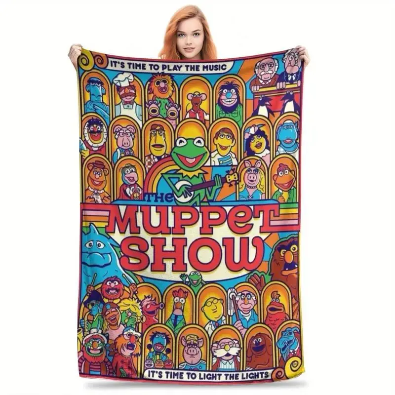 The Muppet Show Blanket Super Soft Flannel Blanket, An Ideal Gift For Children Suitable For Use On Sofas  Beds  Or For Travel  Gentle On The Skin  An Excellent Gift Multi-Purpose Holiday Blanket funny throw