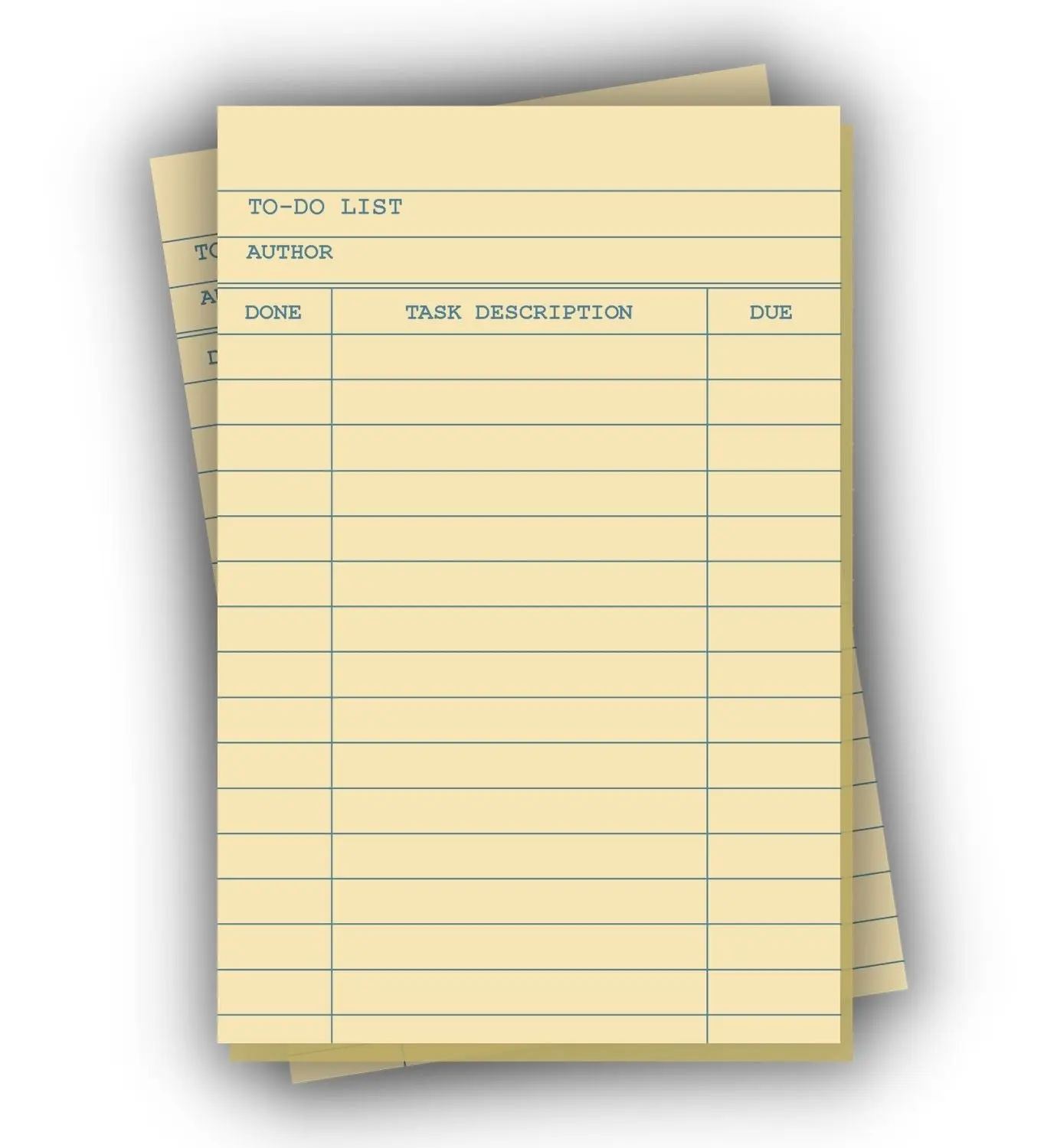 Library Card To-Do List Notepad - 4x6"