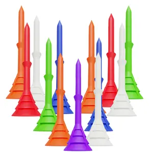 FINGER TEN 50 Pack Golf Tees Plastic Unbreakable Tee 3 1/4 Inch - Durable and Stable Design - 6 Colors Available for Practice