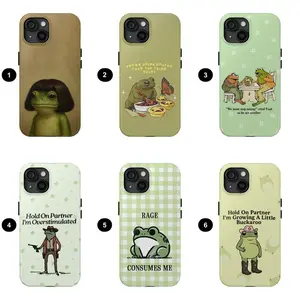 Funny Frog Phone Case, Cute Frog Protective Phone Cover, Meme Phone Case Protector, for IPhone 17 Air 16 15 14 Plus 13 12 11 Pro Max  Samsung galaxy PLus Ultra 22 23 24 25 26 series