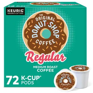 The Original Donut Shop Regular Keurig Single-Serve K-Cup Pods, Medium Roast Coffee, 12 Count (Pack of 6), Total 72 Count