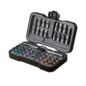 2026 New 38-In-1 Multi-Functional Manual Ratchet Screwdriver Set, Magnetic Aluminum Handle, Chrome Vanadium Steel Bits, Portable Metal Tool Kit
