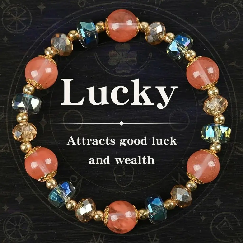 Lucky Bracelet For  Colorful Natural Stone Special Occasions Gifts For Girlfriends jewelry protection bracelet gift fashion bracelet of the day Colorblock Beaded Crystal Bracelet