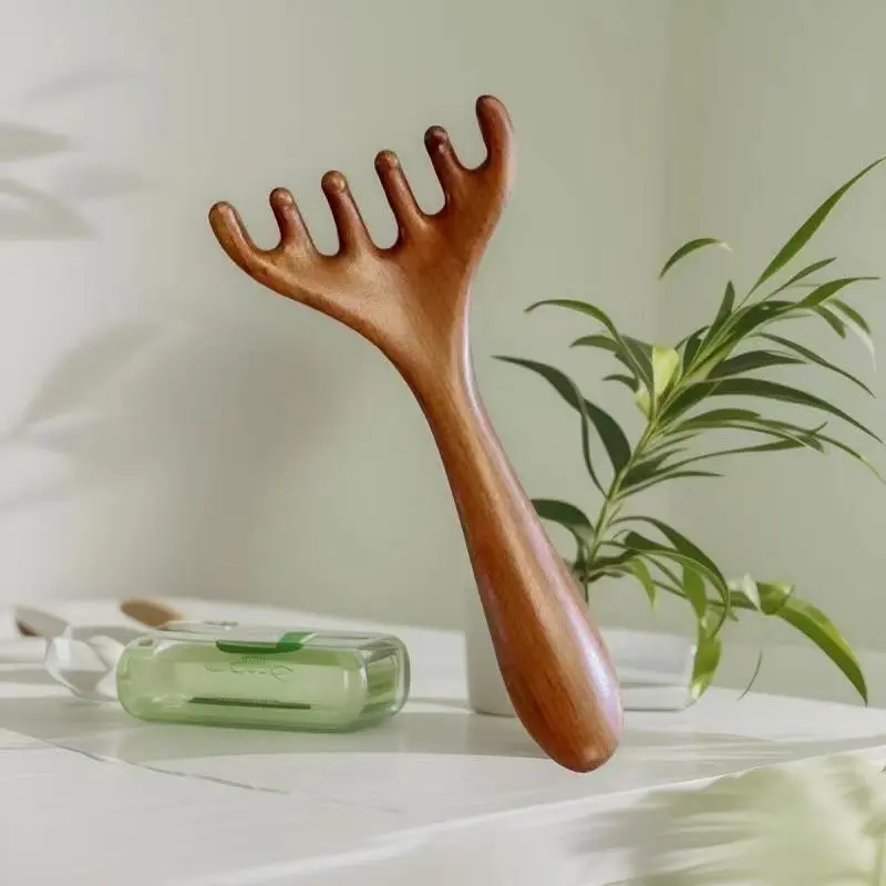 Multifunctional Sandalwood Head Massage Comb, Six-Claw Body Care Massager for Scalp, Eye, Head Acupressure, Relaxation & Fatigue Relief, Therapy