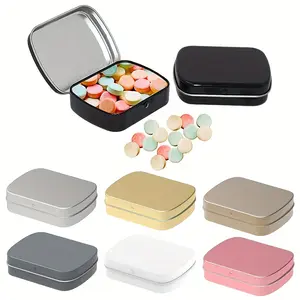 Metal Mini Iron Box, Slide Rectangular Empty Tin, Lockable Jewelry Storage, Lockable Storage Boxes, Storage Box for Jewelry, Pills, Candies, Cosmetics, Home Supplies Organzier
