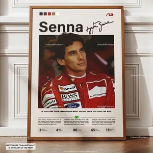 Ayrton Senna Poster, Senna McLaren, McLaren F1 Print, Motorsport Grand Prix Decor, Car Racing Artwork, Iconic, Senna McLaren Wall Art