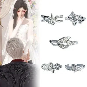 TopJewe - Game Love And Deepspace Rafayel Xavier Zayne Cosplay Ring Adjustable Opening Wedding Rings Couple Jewelry Accessories Gifts
