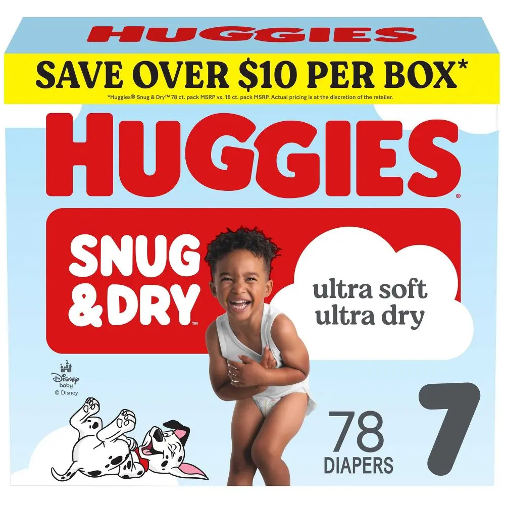 Huggies Snug & Dry Ultra Soft Diapers - Size 7 - 78ct