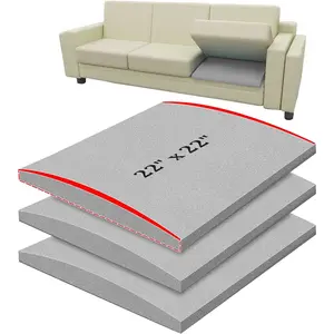 22" x 22" 3 PCS Large Size 45D High-Density Foam Couch Cushion Support for Sagging Seat Sofa Sagging Repair Grey