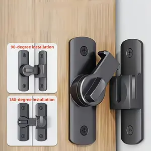 Durable Metal Lock, 90/180 Degree Rotating Safety Lock, Zinc Alloy, Anti-Bump, Commercial Grade, Door Hardware, for Barn Door, Bathroom, Garage, Bedroom, Cabinet