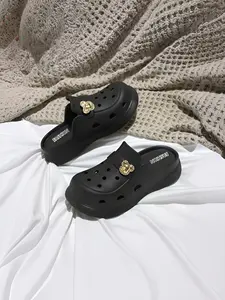 Women's Cute Cartoon Bear Shoes, Summer Fashion Casual Thick Sole Slippers, Outdoor Trendy Sandals, Indoor Non-Slip Slip-On Sneakers