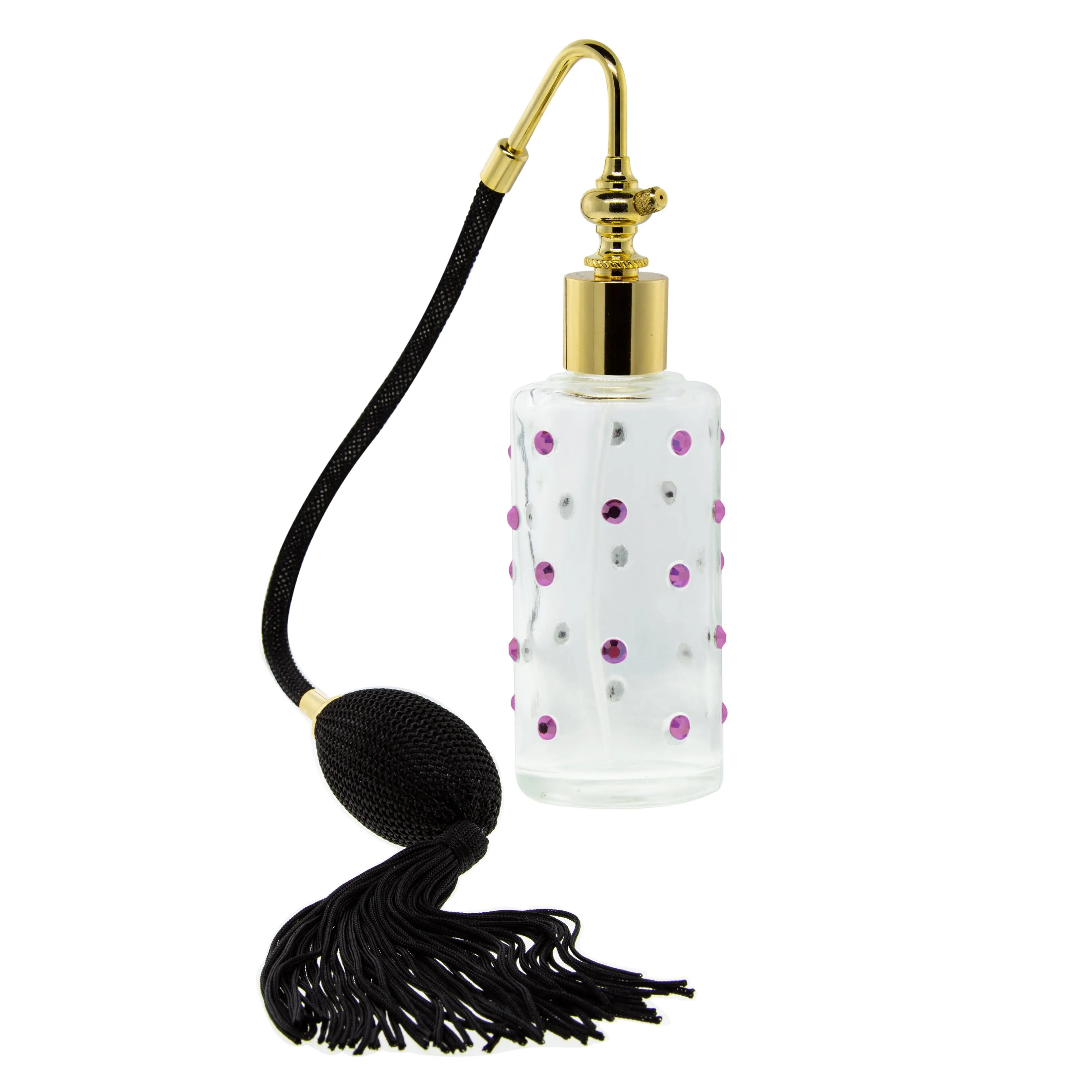 Classic Glass & Purple Crystal Atomiser Perfume Spray Bottle