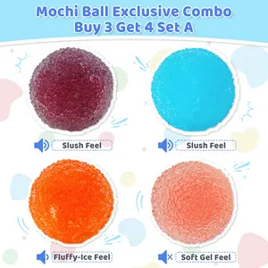 Pawtoto Crystal Mochi Ball Squishy, Stress Relief Squishies, Fidget Toy for Classic & Novelty Play