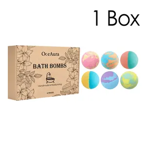 6 Piece Colorful Bath Bombs Set, Long-Lasting Shower Scent, Clean Bath Bombs, Holiday Bathroom Decorations, Christmas Gift, Unisex, Body Care