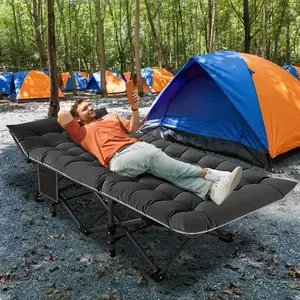 75" Heavy Duty Folding Bed Camping Cot - Portable, Collapsible, and Compact Guest Bed with Carry Bag for Outdoor and Indoor Use