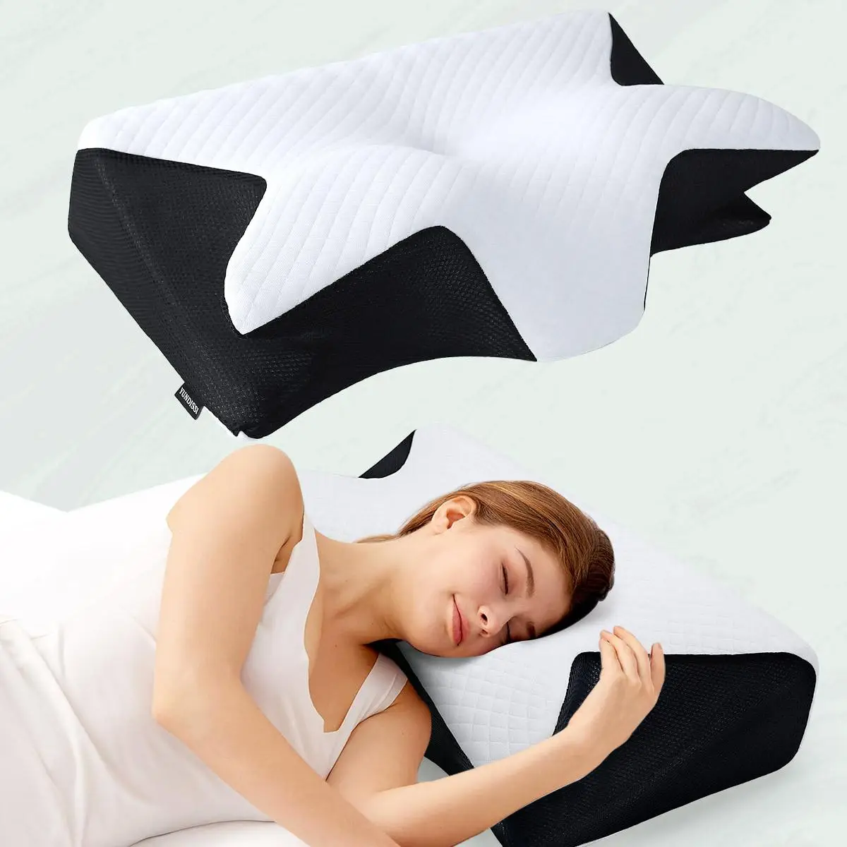 Memory Foam Neck Pillow, 1 Count Soft Comfortable Contour Sleep Pillow, Bedroom Accessories Bed Neck Pillow for Side Back Sleepers, Boyfriend Gifts, C