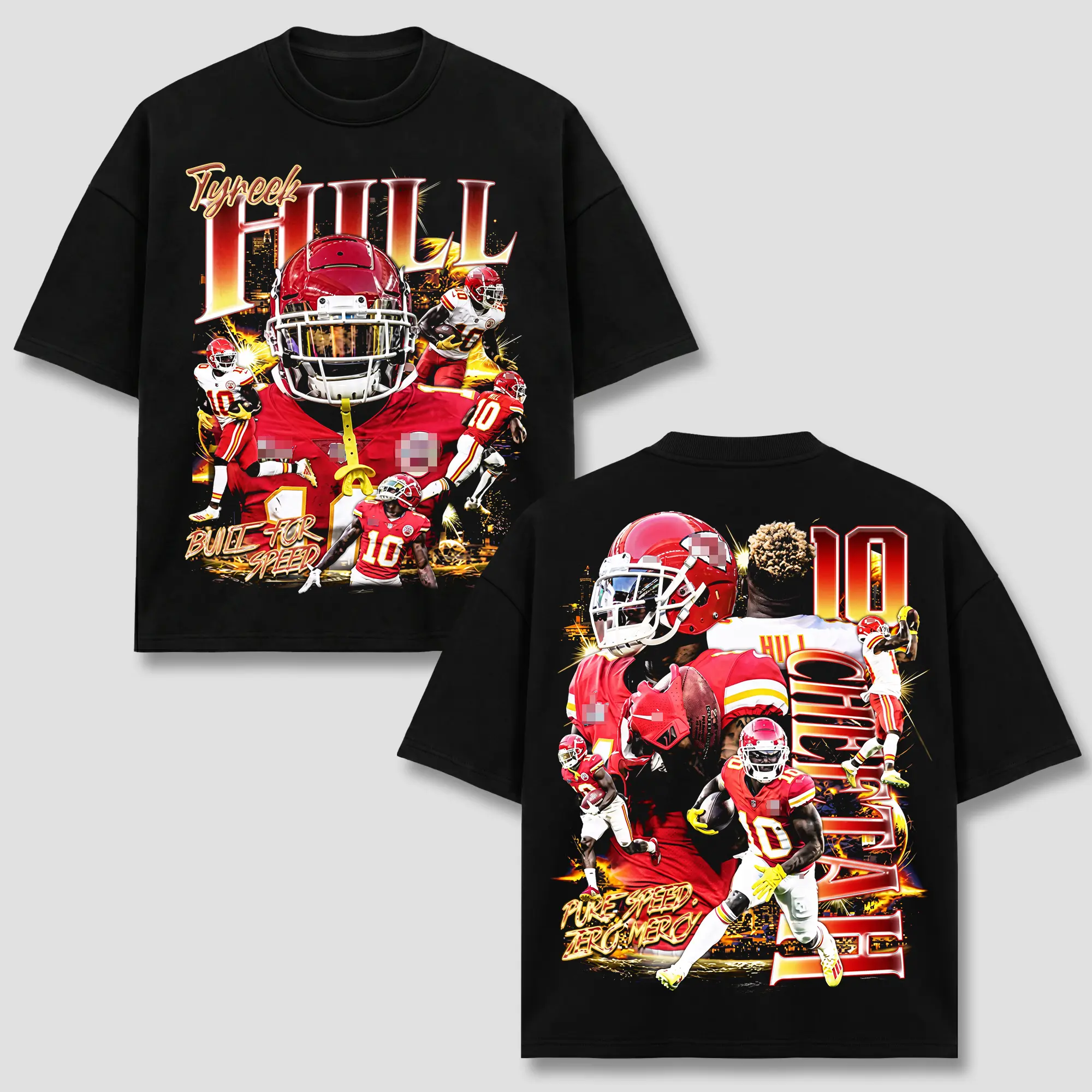 Tyreek Hill #10 T-Shirt, Football Wide Receiver Cheetah Built For Speed Pure Speed Zero Mercy Vintage Bootleg Graphic Apparel, Game Day Tailgate Merch, Sports Fan Gift, Men Women Heavyweight Oversized Black Tee, TH10