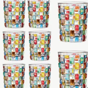 Colorful Glass Cups - 8 Pack | $33.89 Drinkware Aesthetic Tumblers Set
