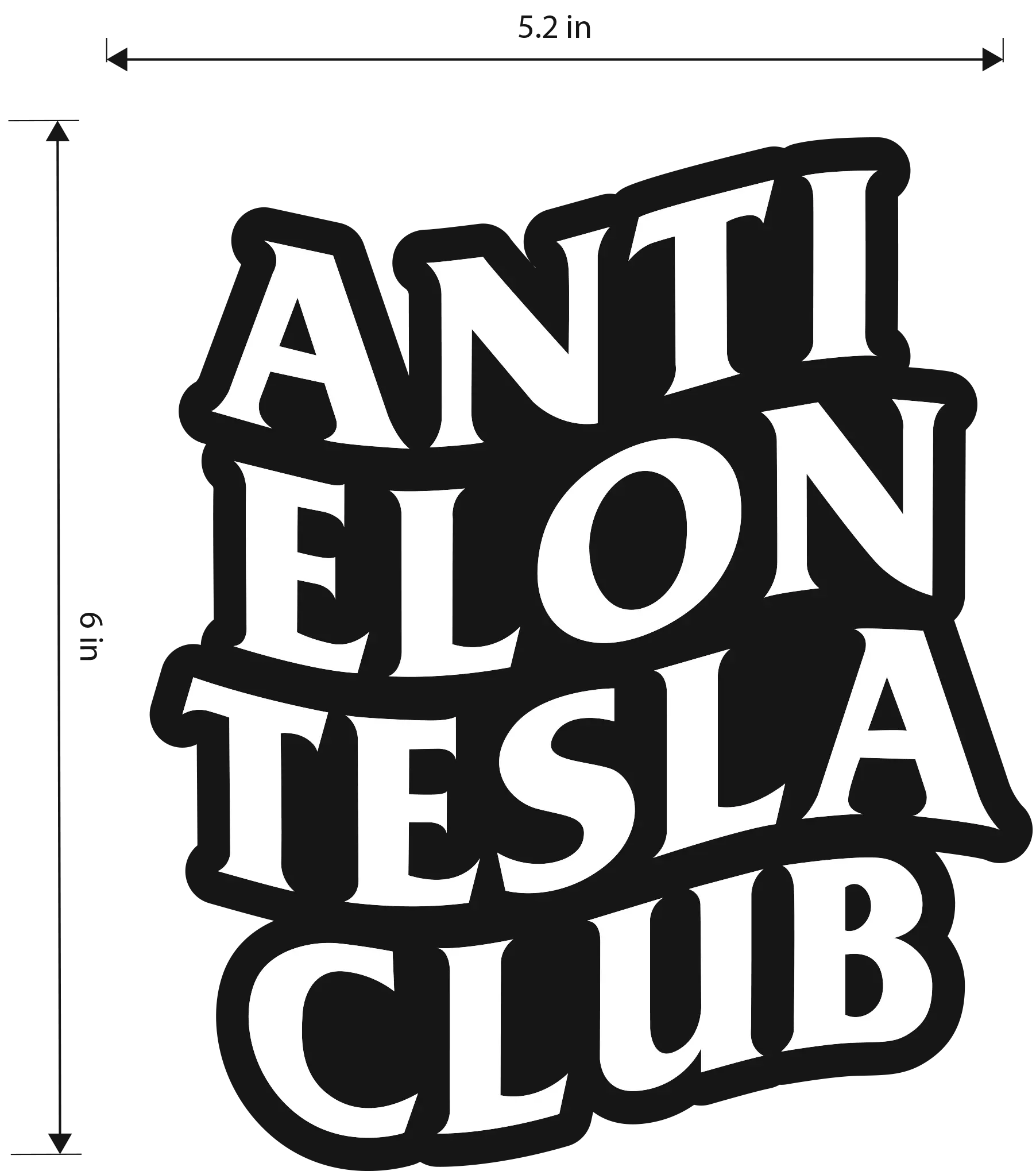 funny anti elon testla club car sticker