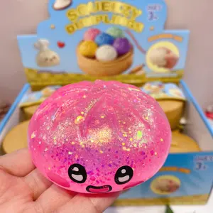 Glitter Squishy Dumpling Stress Ball – Slow Rising Squeeze Toy, Sensory Fidget for Stress Relief (1 Random Color)