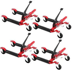 Wheel Dolly Jack Set of 4, Heavy Duty Rollers with Foot Pedal for Tire Auto Repair Moving