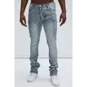 I Be Jeweled Stacked Skinny Flare Jeans - Light Blue