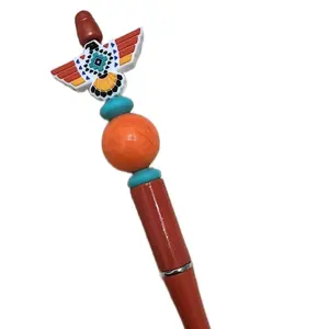 Focal Beaded Pen with Native American Eagle Design and Turquoise Color - Writing Tool for Office and School Supplies