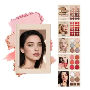 Magazine-Style Full Makeup Set, Cosmetics Kit, 24-Color Eyeshadow Palette, Multicolor Lip Gloss, Highlighter, Blush & Contouring Kit, Long-Lasting Finish, Face Makeup Sets, Makeup Kits book glow seeker Gift