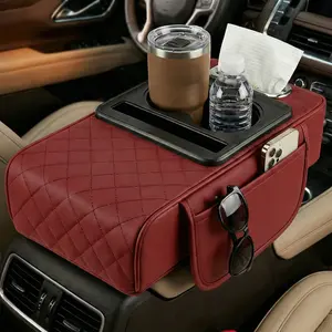 Universal Car Center Console Organizer | Armrest Storage Box with Cup Holder & Phone Mount