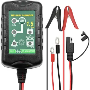 6V 12V  Charger 1.5A Automatic  maintainer trickle  Charger  Float Charger for auto   Lawn Mower Boat  Snowmobile