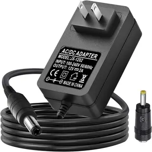 12V AC/DC Portable DVD Player Charger Power Adapter Compatible for UEME, HDJUNTUNKOR, Sunpin, Sylvania, Philips, Craig, Cooau, DBPower, ieGeek, Synagy, Wonnie, Ematic Portable DVD Player