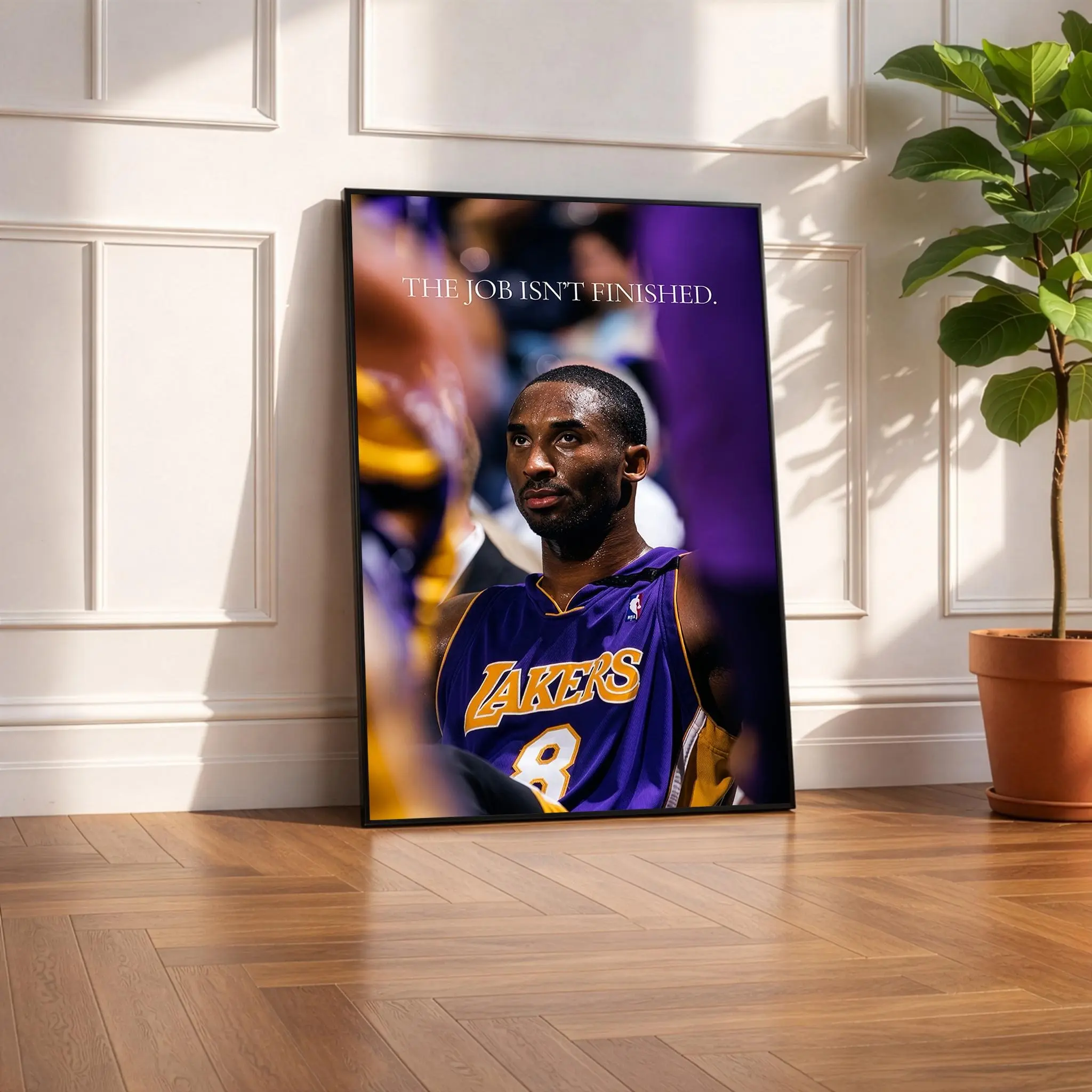 Kobe Bryant Poster, The Job Isn't Finished Print, Motivational Wall Art, Mamba Mentality Quote, Basketball Decor, Home Gym Sports Poster