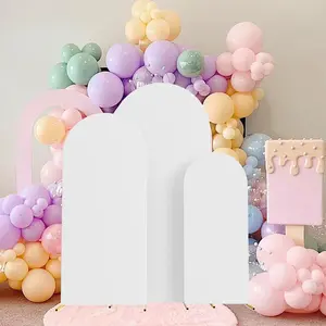 Wedding Arch Backdrop Set & 1 Pcs Arch Backdrop Cover (6FT, 6.6FT, 7.2FT). Spandex Stand Covers for Party Supplies, Baby Shower, Bridal Shower, Graduation, Bachelorette, Decoración de Cumpleaños & Photo Background (Cover Only)