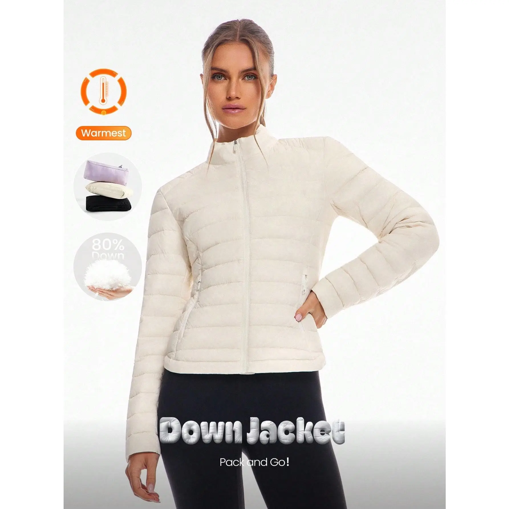GLOWMODE DreamLyx Chill Soft Smooth Warm Lightweight Sweat-Wicking Water-Repellent Slim-Fit Down-Proof Puffer Jacket Autumn Winter Outdoor Daily Casual
