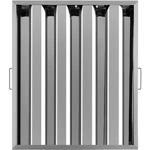 6-Pack 20x25in Durable 430 Stainless Steel Commercial Hood Filters, 4-Groove Baffles with Side Handles, Easy-Clean Grease Filters for Commercial Kitchen Exhaust Hoods & Appliances