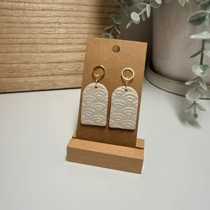 Polymer Clay Earrings - Handcrafted Wave Design Earrings for Women Earring Unique jewelry