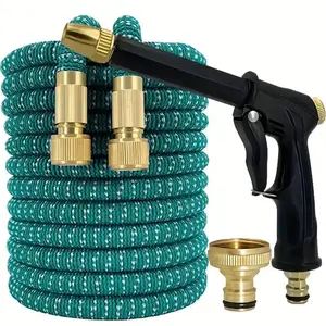 Expandable Silicone Garden Hose with High-pressure Spray Nozzle, Flexible Magic Hose with 360° Rotating Adjustable Water Gun, Labor-saving Design for Cars and Gardens