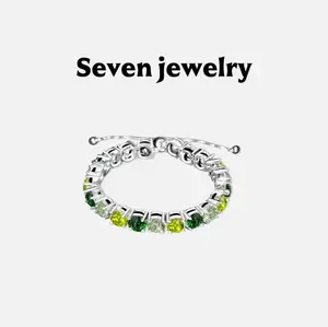 【Exquisite Shine】Austrian Imported Crystal Adjustable Bangle, Multi-Color Gradient, Premium Fashion Jewelry, One-Size-Fits-All