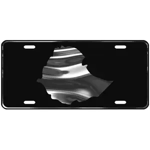 CustoMonsterDesigns Ethiopia Map Heavy Duty Aluminum License Plate