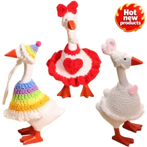 3PCS 7 Inch Desk Goose Outfits Hand-Knit Desk Geese Costumes & Desktop Goose Accessories for Valentine’s/Easter/Birthday, Fits 7-Inch Magnetic Desktop Geese Statues | Home Office Table Decor Gifts