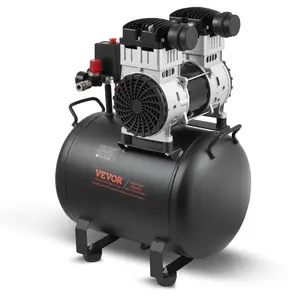 VEVOR Air Compressor, 10 Gallon Steel Tank, 2HP 5.3 CFM@90 PSI Oil Free Air Compressor & Max.125PSI Pressure, 78dB Ultra Quiet Portable Compressor, for Auto Repair, Tire Inflation, Spray Painting
