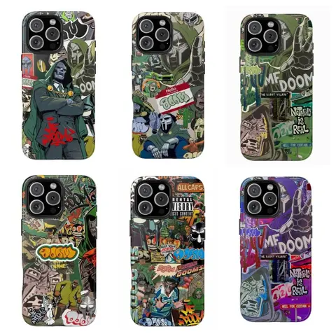 MF Doom Legendary Hip-Hop Custom Phone Casing, Trendy Tough Protection Accessories with Impact Resistance, Compatible for iPhone 17 Pro Max,16,15,14,13,12,11 & Samsung S21-S25, Perfect Gift for Music Lovers