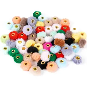 Pom Pom Beads 80 count Mixed Color Soft Puff Beads for Pens Fluffy Fuzzy Beads Faux  Poms Spacer Beads Bulk for DIY  Key Chain Handicrafts Pens Craft Accessories(Fuzzy)