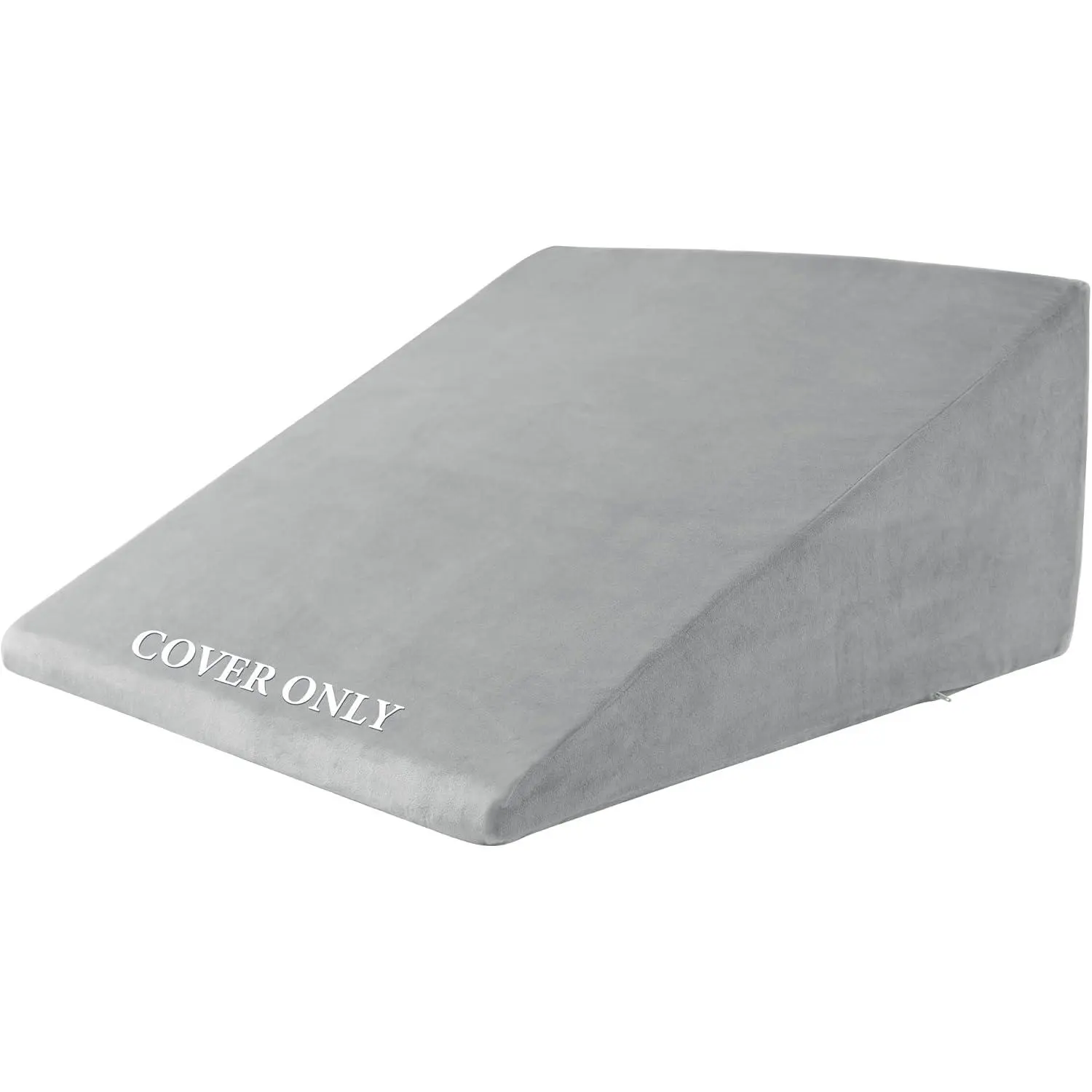 Ultra oft elvet Bed Wedge Pillow Cover-uper oft Fleece Pillowcase with Zipper Design, Removable & Machine Washable Pillowcase, (Light Grey, "x"x.")
