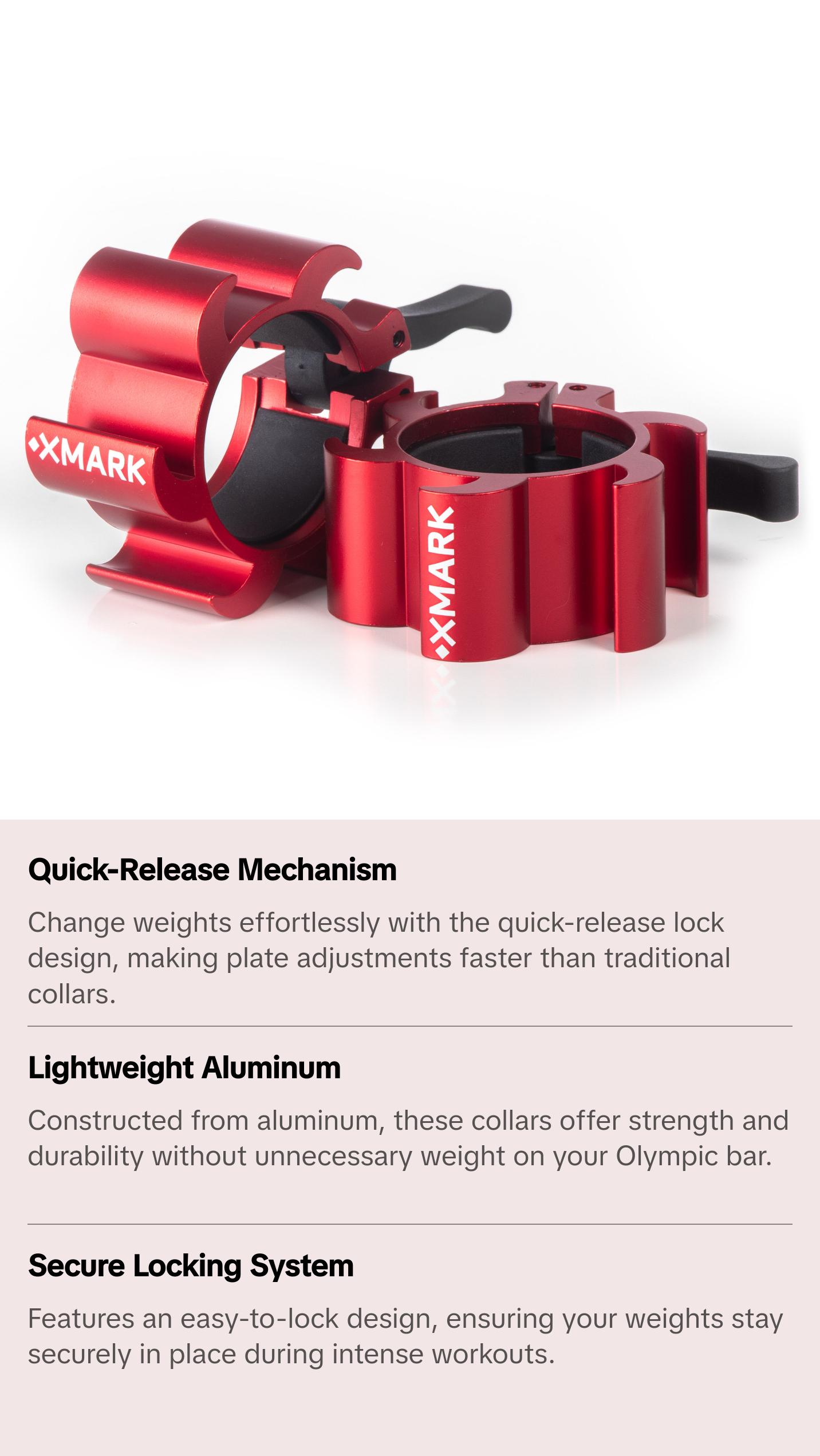 Olympic Barbell Collars, Quick Release & Aluminum