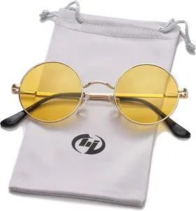 Polarized Round Sunglasses Womens Men Retro Hippie Glasses Small Circle Sunnies