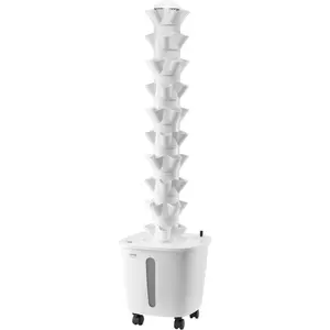 VEVOR Hydroponic Growing System, 50 Pods Vertical 10 Tiers Hydroponic Tower, Rolling Hydronic Garden with Water Pump Wheels, Indoor Plants Germination Kit for Herbs Fruits Vegetables